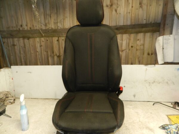 2014 BMW 1 SERIES F21 118D. DRIVER FRONT SEAT CLOTH BLACK WITH RED STITCHING