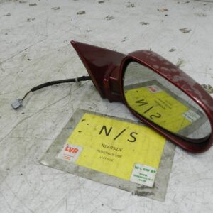 (138) 1998 HONDA ACCORD MK6. DRIVER SIDE WING MIRROR IN RED BAD PAINT