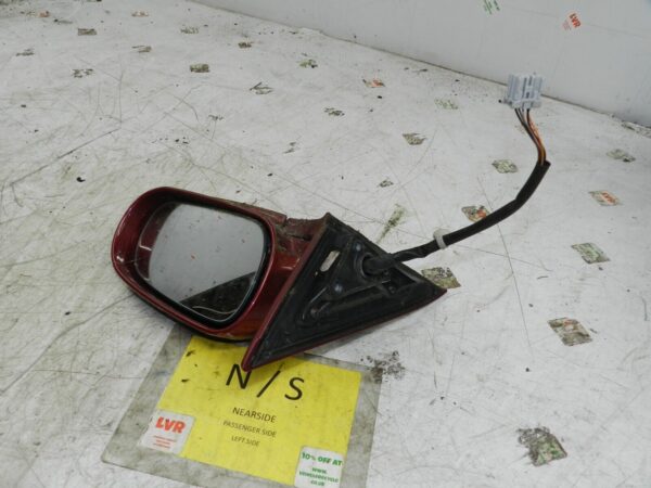 (138) 1998 HONDA ACCORD MK6. DRIVER SIDE WING MIRROR IN RED BAD PAINT - Image 2