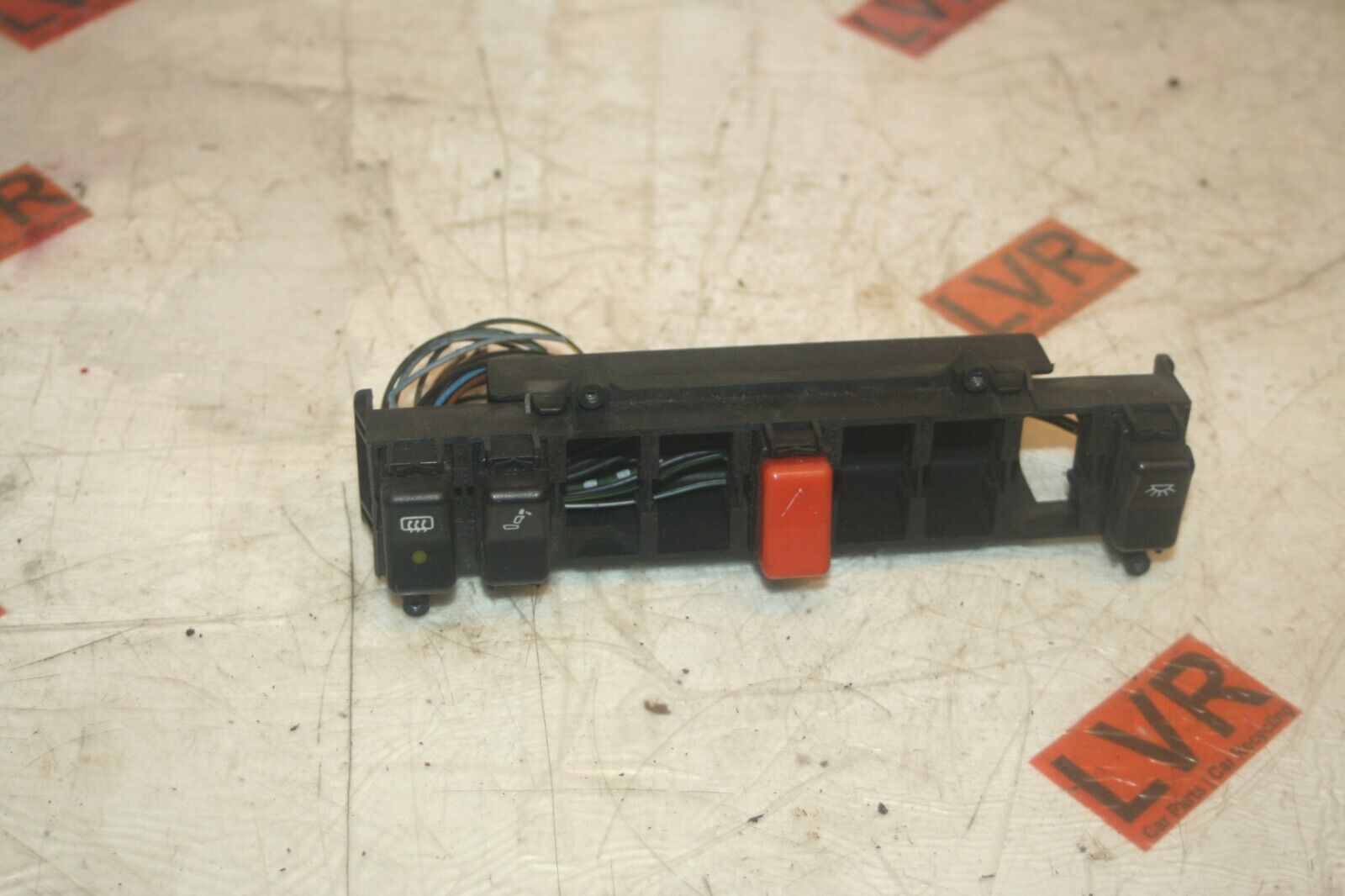 1989 MERCEDES 300E W124. HAZARD SWITCH, HEAD REST BUTTON