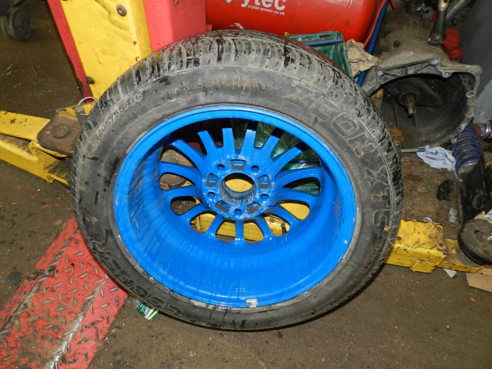 BMW SET OF 4 ALLOY WHEELS REPAINTED IN BLUE E39 - Image 4