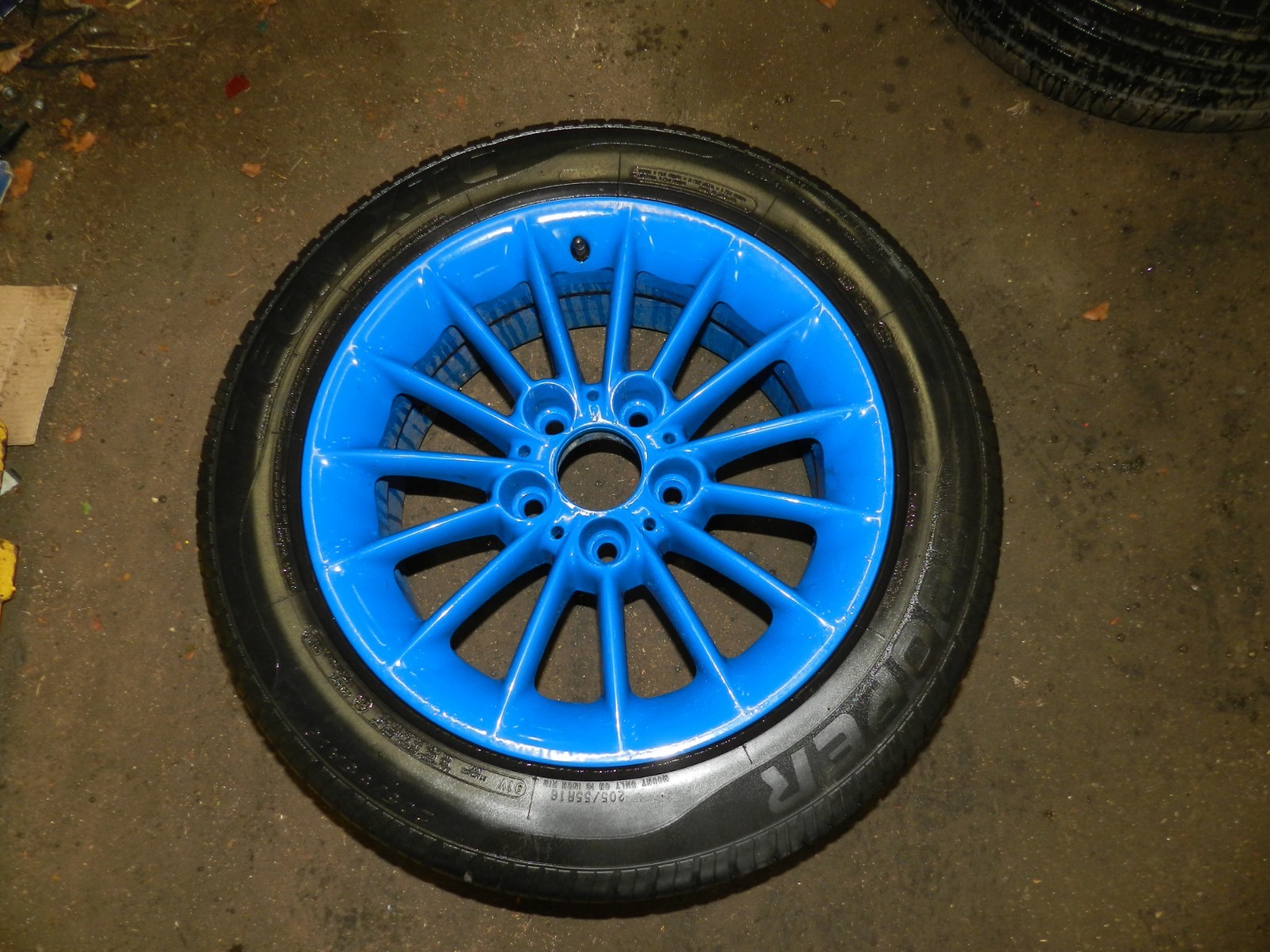 BMW SET OF 4 ALLOY WHEELS REPAINTED IN BLUE E39 - Image 8