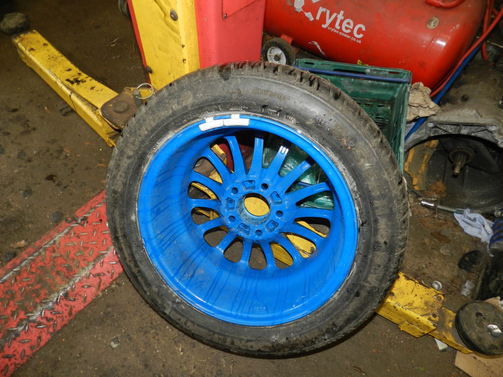 BMW SET OF 4 ALLOY WHEELS REPAINTED IN BLUE E39 - Image 13
