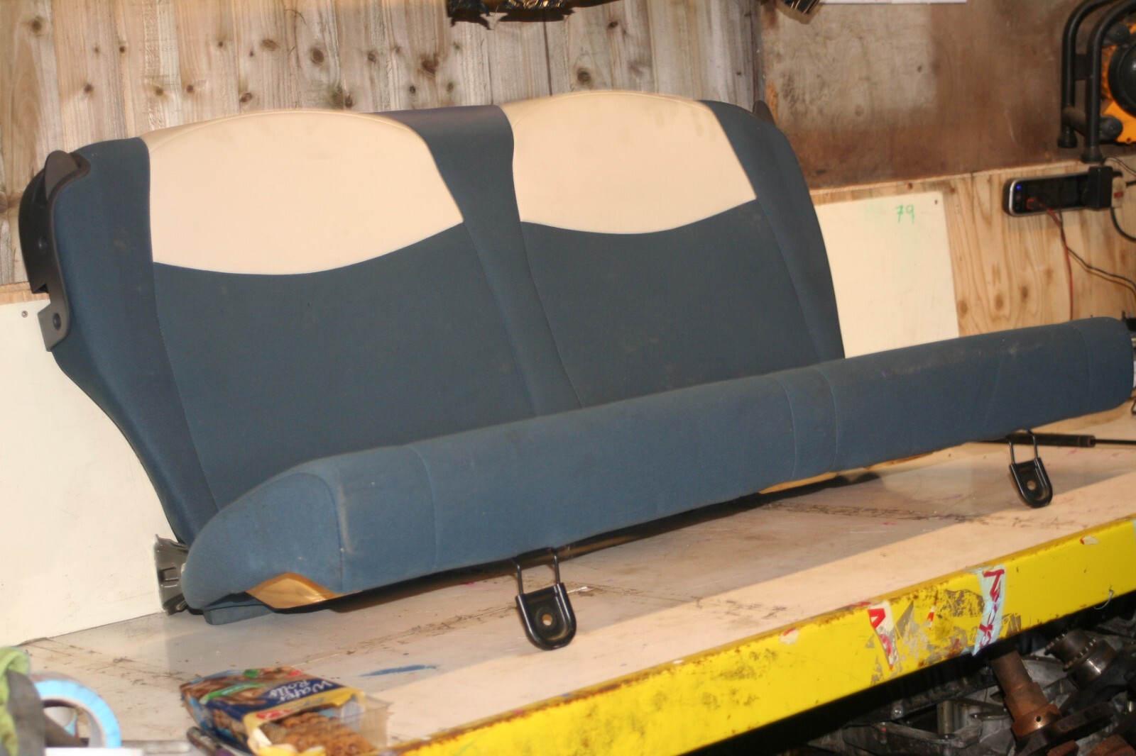 2008 FIAT 500. 1.2 PETROL. REAR SEATS BLUE + CREAM