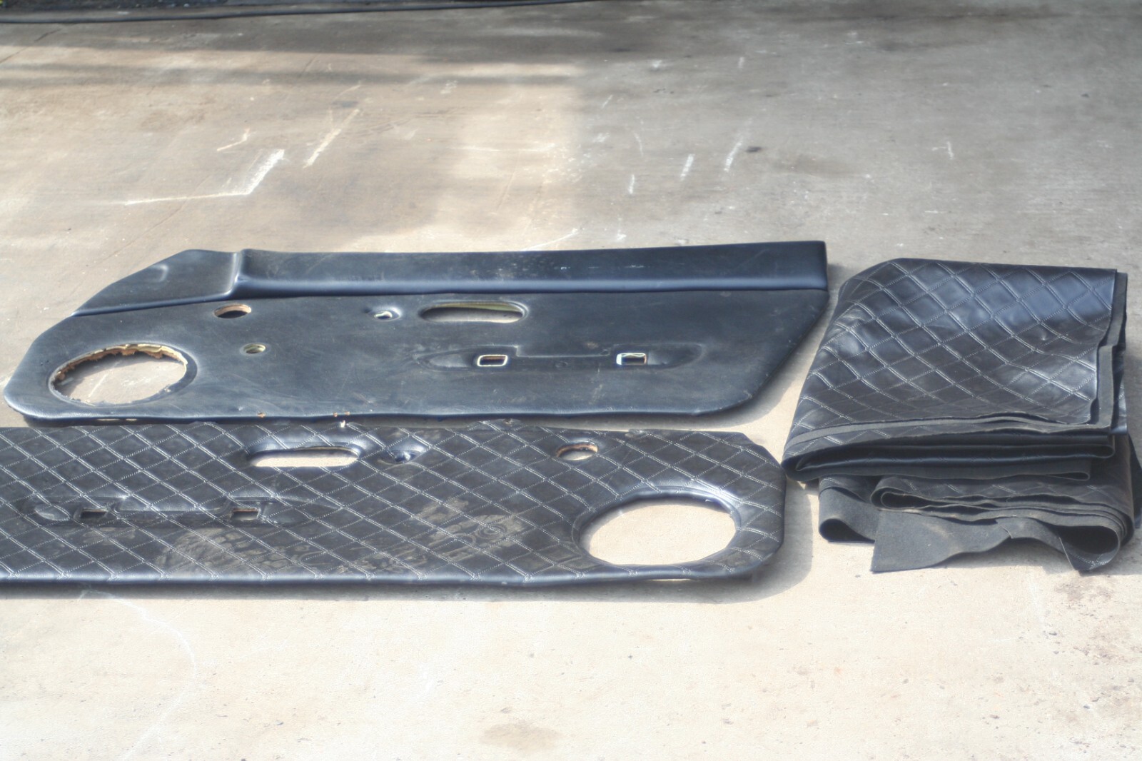 MAZDA MX5 MK1. DOOR CARDS PART REUPHOLSTERED WITH LEATHER FABRIC